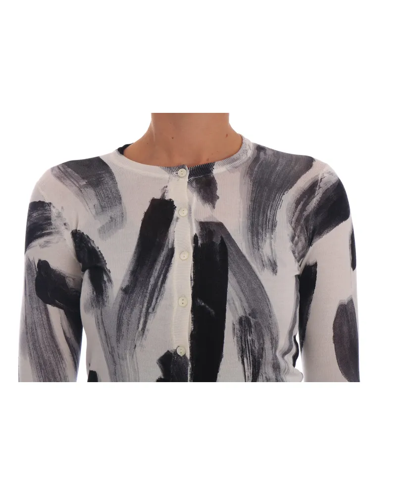 Dolce & Gabbana Women's Paint Stroke Silk Cardigan White White