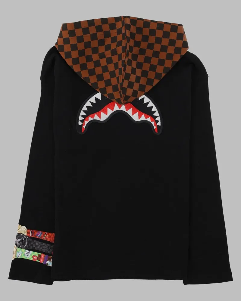 Sprayground Logo-Printed Hoodie Sweatshirt — Black Black