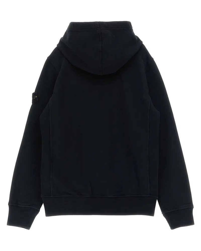 Stone Island Badge Logo Hoodie — Black Black