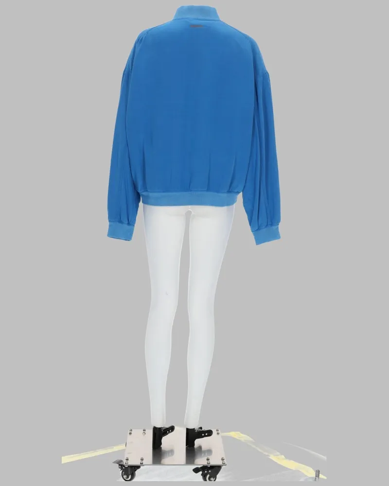 Versace Silk Poplin Blouson Jacket — Blue Blue