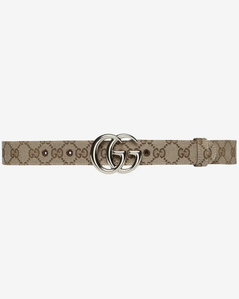 Gucci Women's Gg Marmont Thin Belt Beige Polyester Beige