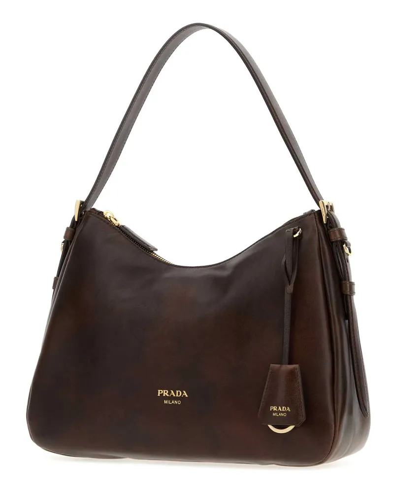 Prada Women's Milano Shoulder Bag Brown Calf Brown