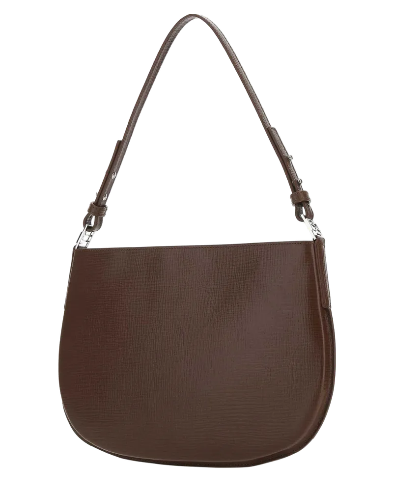 by FAR Women's Brown Leather Issa Shoulder Bag Tabac Borse A Mano Brown