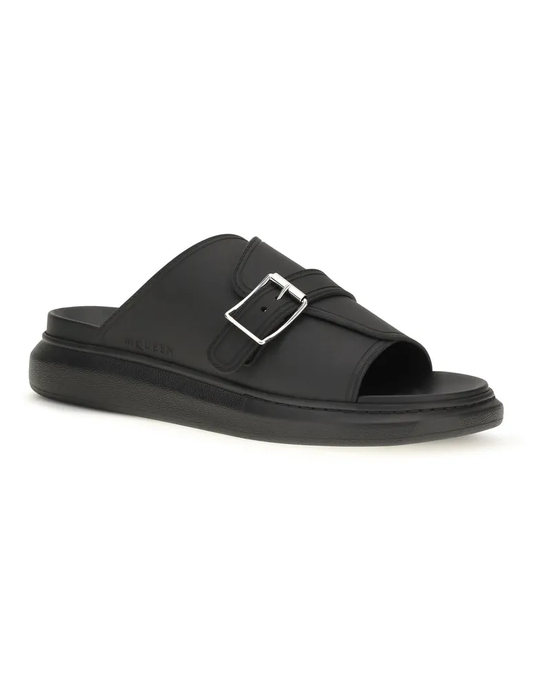 Alexander McQueen Men's Buckle Slide Sandals Black Black