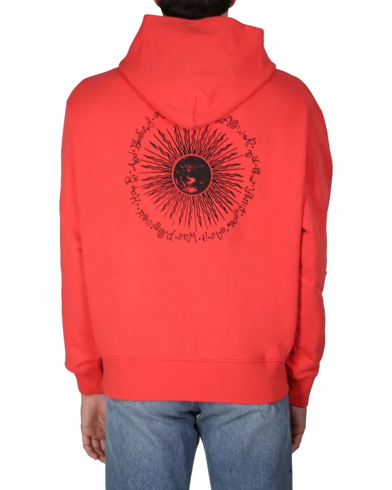 Sunflower Logo-Embroidered Cotton Sweatshirt — Red Red