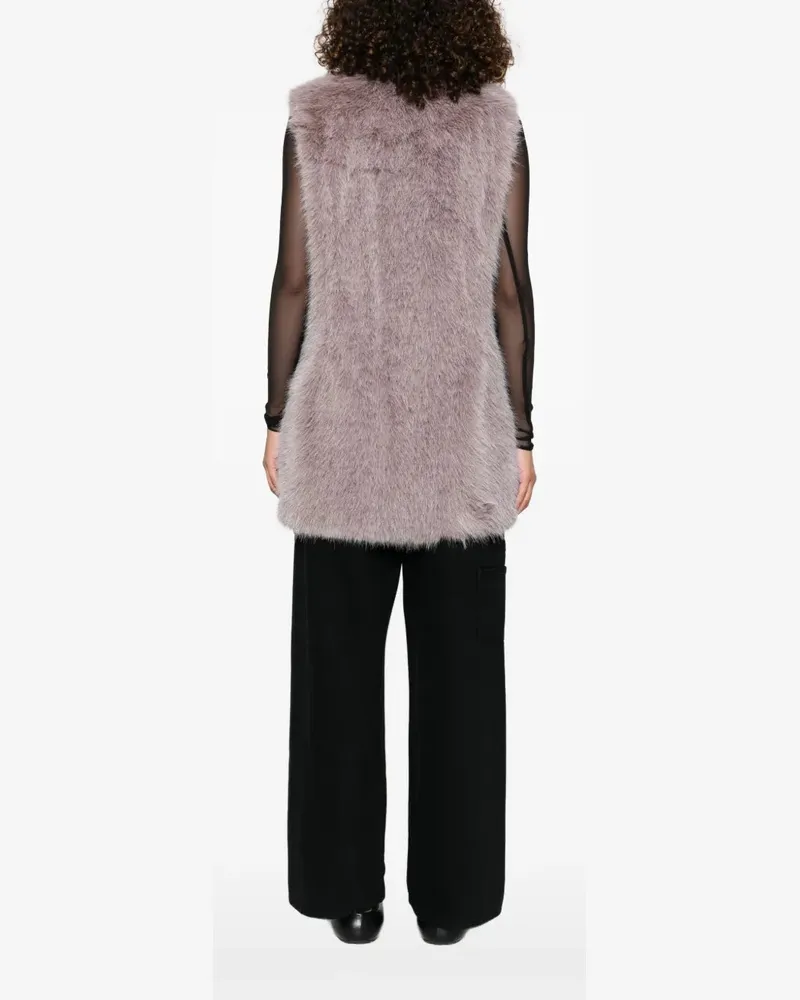 Herno Women's Faux-Fur Sleeveless Vest Aw25 W Mauve