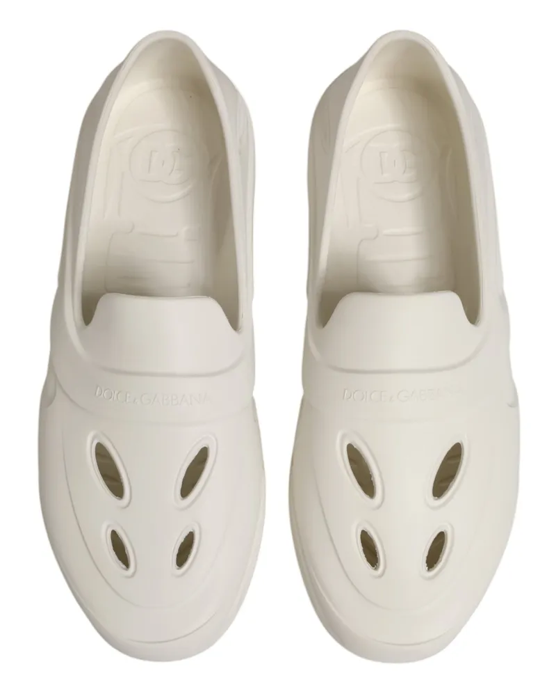 Dolce & Gabbana Men's White Rubber Slides Low Top Sneakers Shoes Tb+tu White