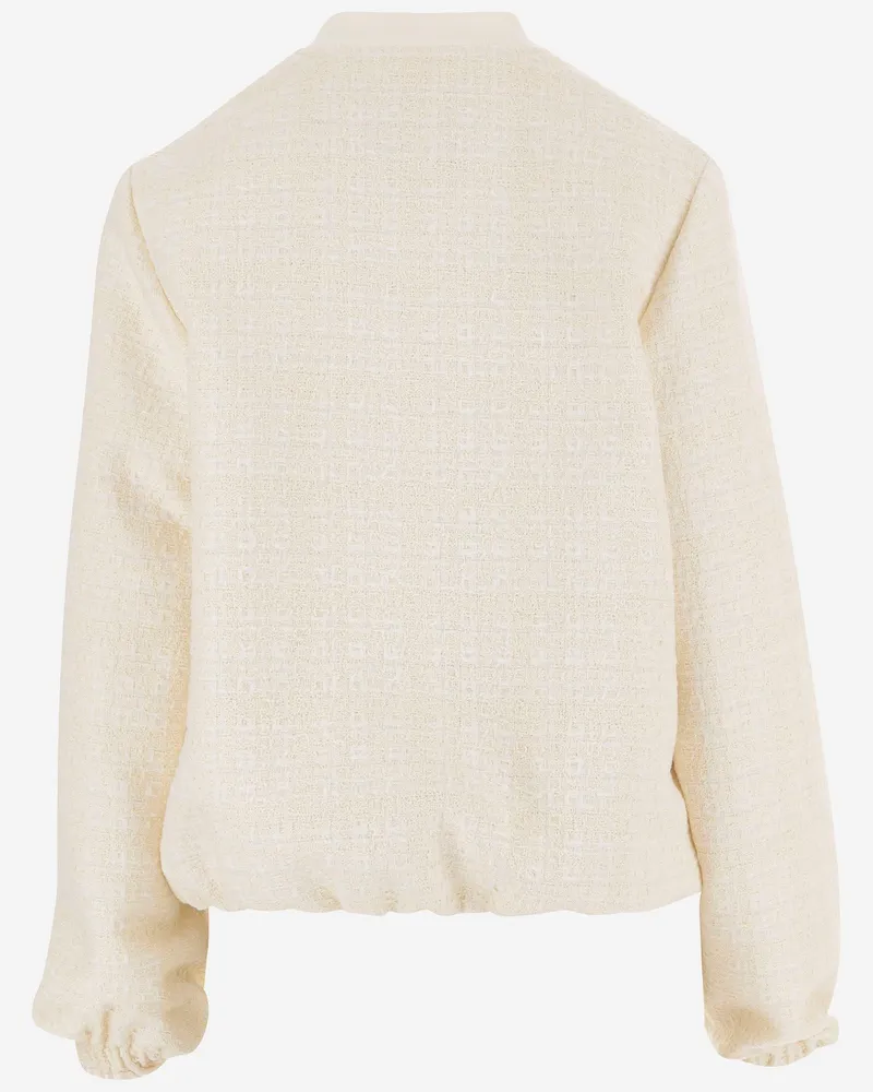 Gucci Women's Checked Cotton Tweed Jacket Beige Beige