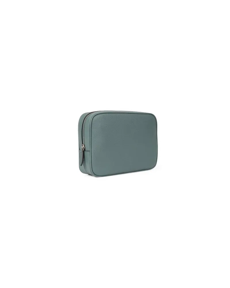 Smythson Panama Organiser Tech Pouch — Green Green
