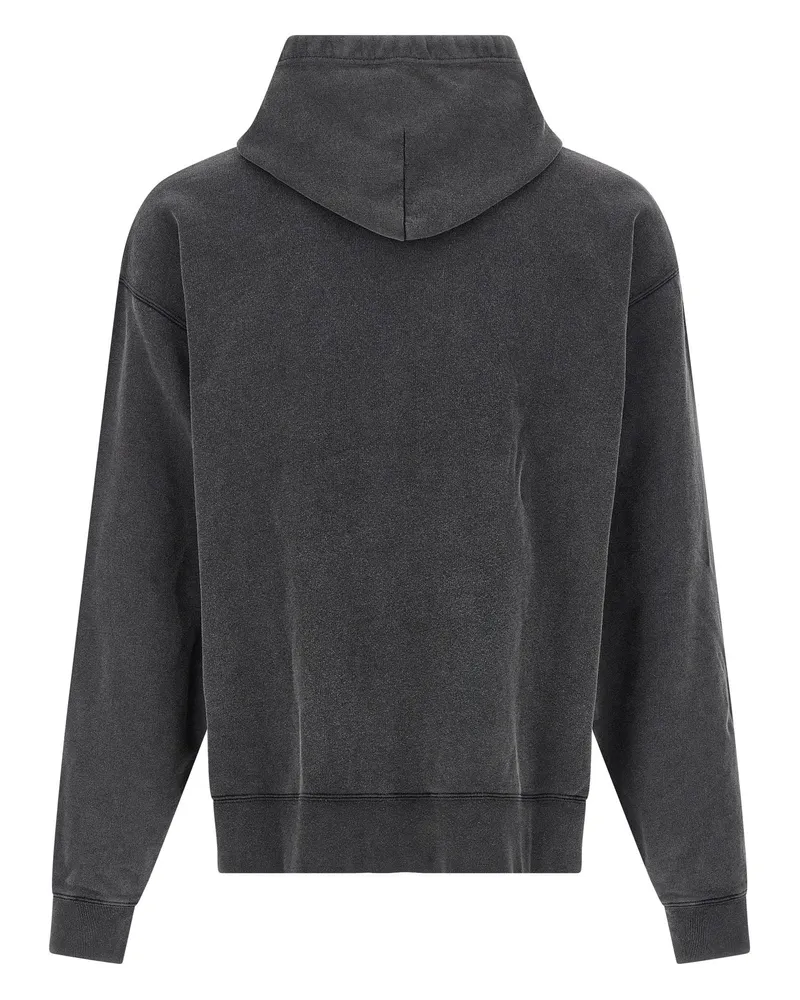 Balenciaga Washed Crayon Loop Print Hoodie — charcoal Black