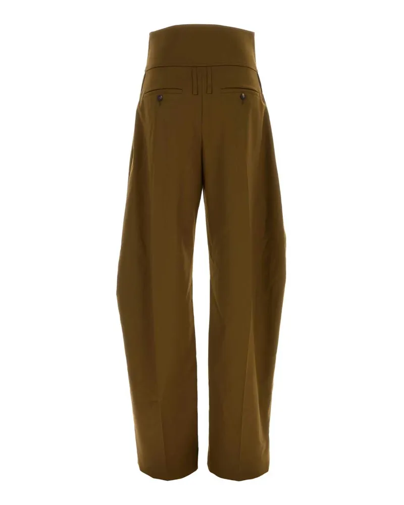 Ferragamo Women's Mud Wool Blend Pant 0742727soyseed Exterior: Cashmere Maglieria Sweater Brown