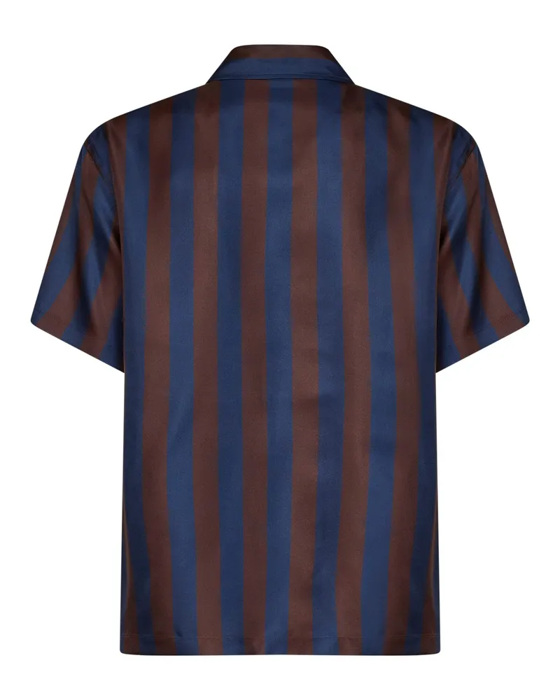 Fendi Men's Shirt Pequin Short-Sleeved Multicolour Polyester Multicolor