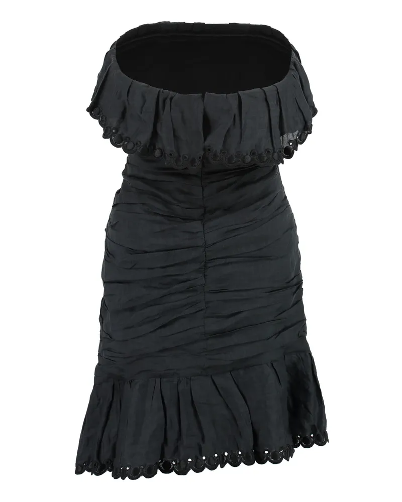 Isabel Marant Women's Oxani Off-The-Shoulder Dress Black Polyester; Ramie; Cotton Black