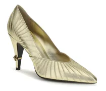 Women's Metallic Leather Pumps Light Gold Calf Bos Taurus High Heel Shoes