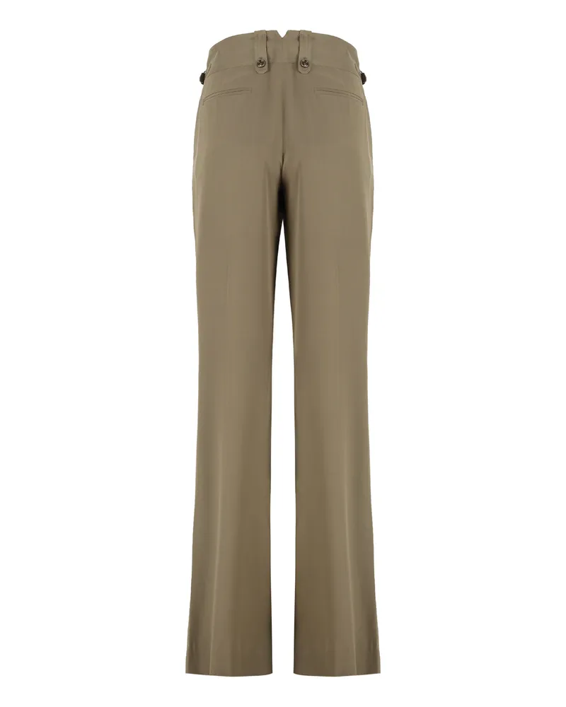 Tom Ford Women's Silk Trousers Khaki Flared Khaki