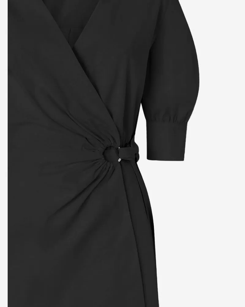 Pinko Women's Short Dress Aline Stretch Cotton Black Black