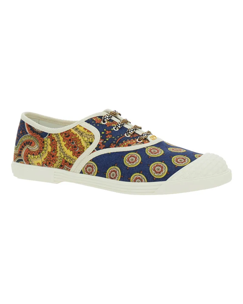 Valentino Garavani Floral-Print Cotton Sneakers — Multicolor Multicolor
