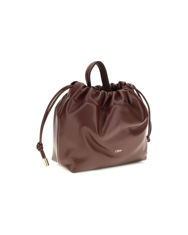 Chloé Women's Bordeaux Calf Leather Bos Taurus Shoulder Bag Brown