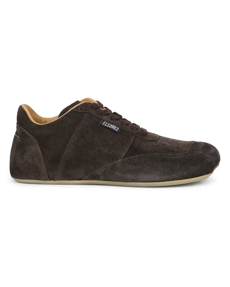 Maison Margiela Suede Lace-Up Sneaker — Brown Brown