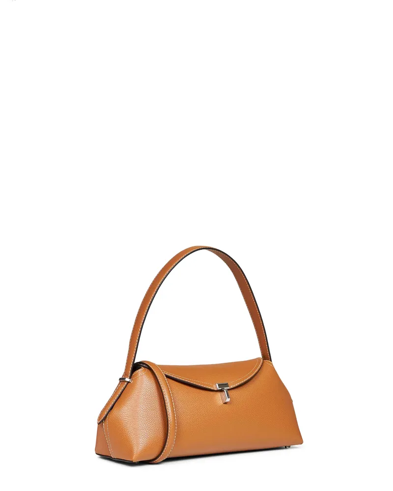 Totême Women's Shoulder Bag T-Lock Brown Calf Leather Brown