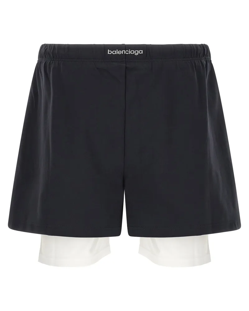 Balenciaga Men Bicolor Polyamide Bermuda Shorts Multicolor