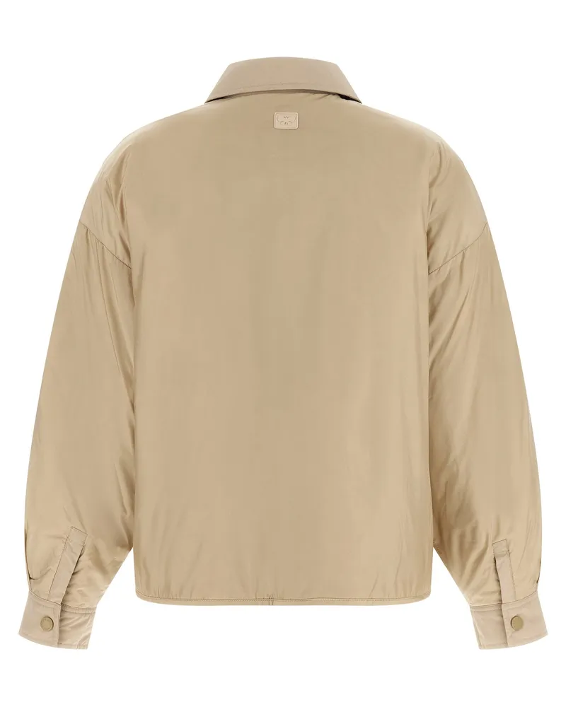 Max Mara Padded Technical Canvas Jacket — Beige Beige