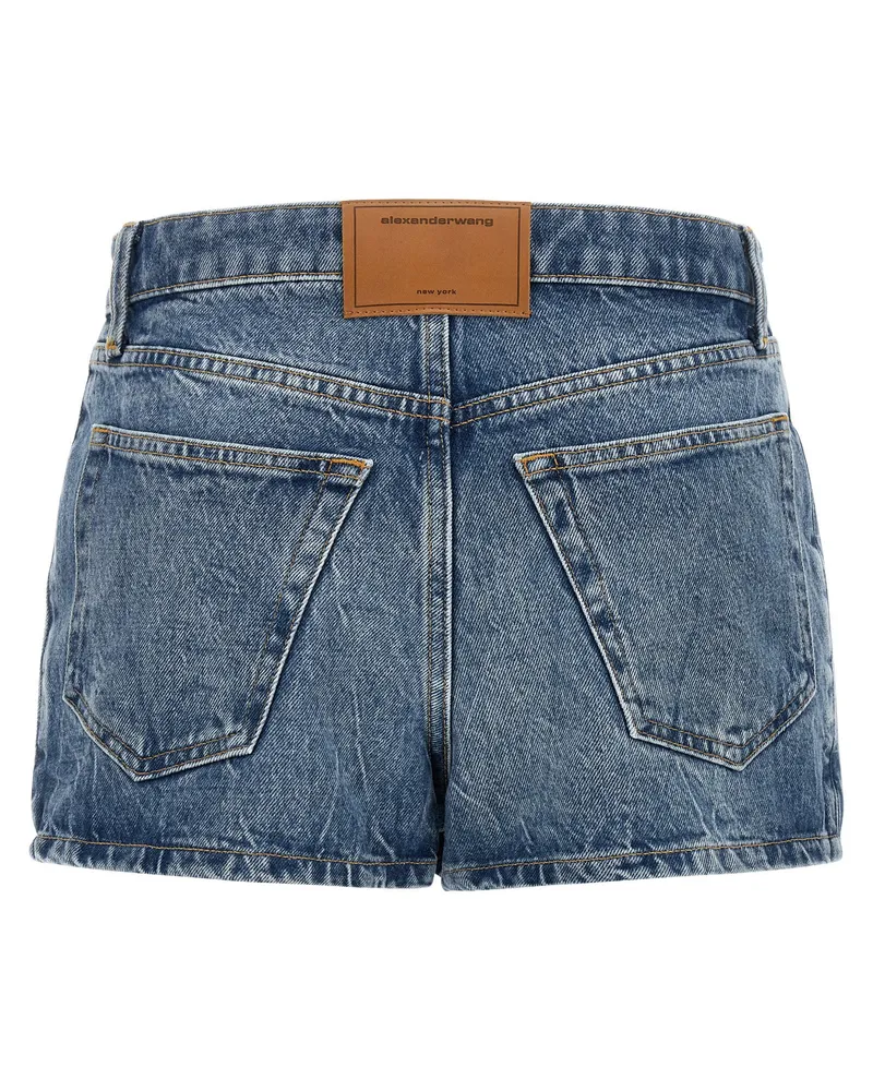 Alexander Wang Zip-Front Denim Skort — Blue Blue