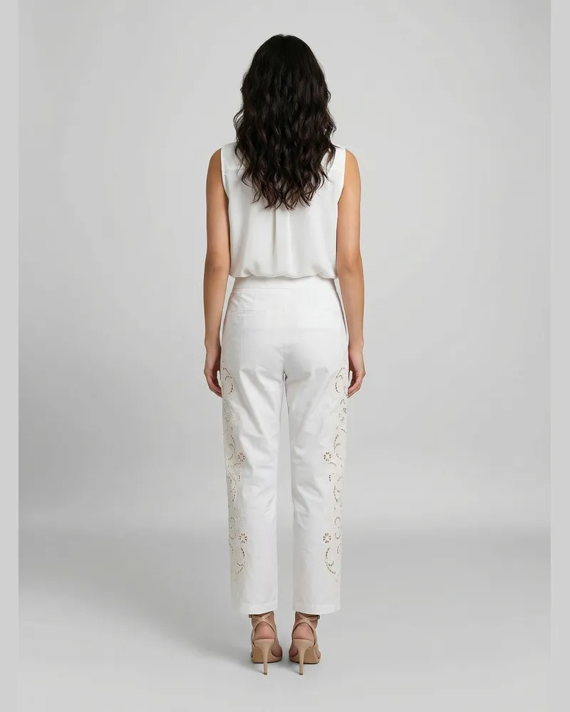 Dolce & Gabbana Women's White Cotton Casual Pants White