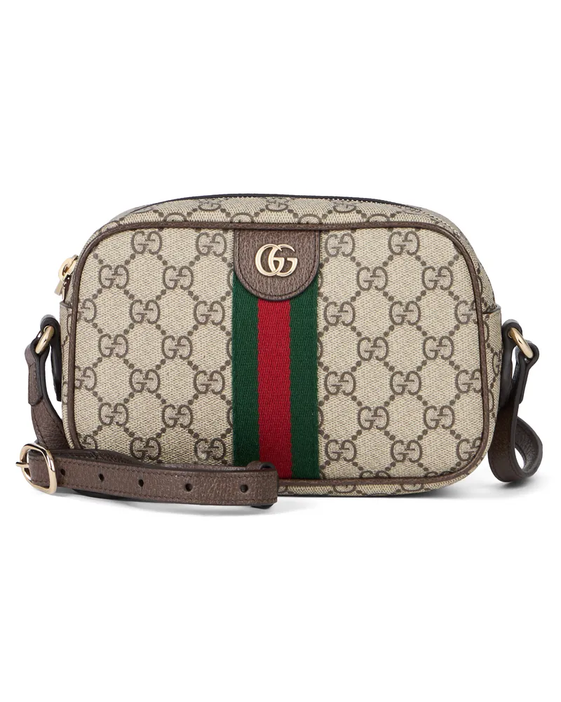 Gucci Women's Shoulder Camera Bag Ophidia Monogram Brown Cotton Brown