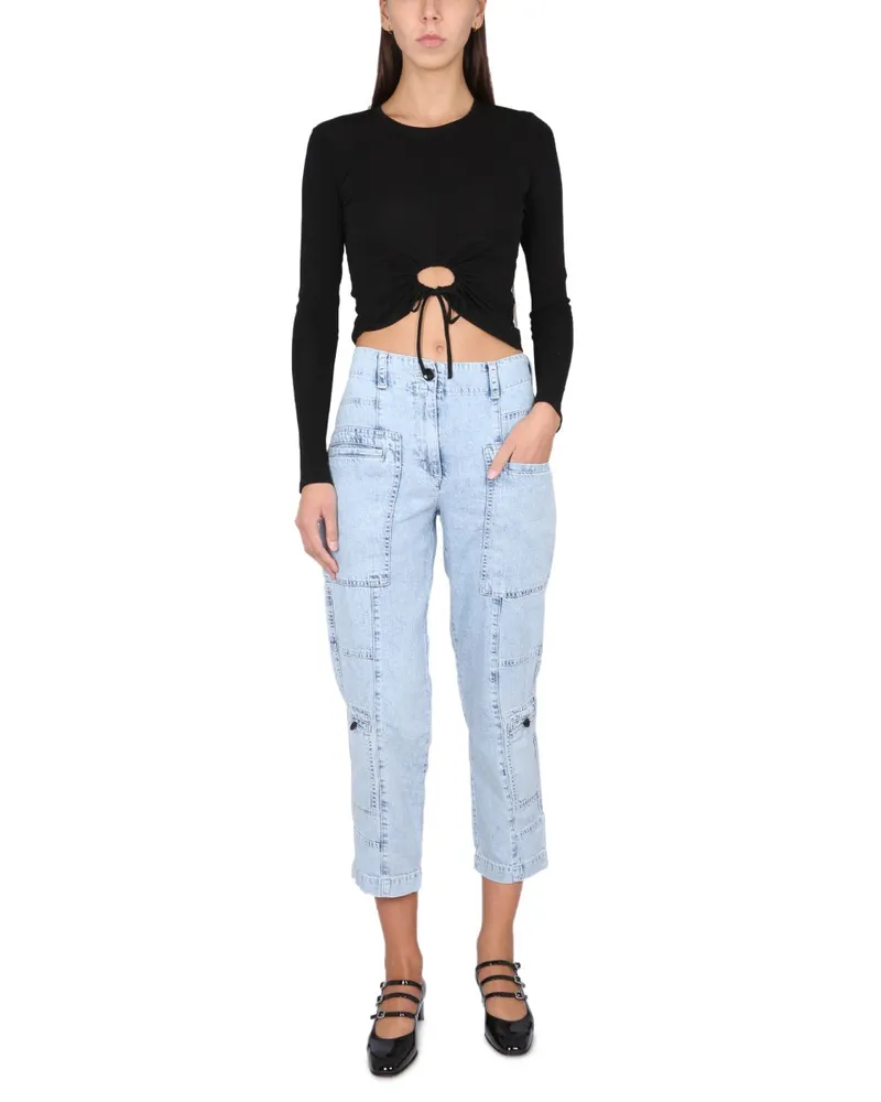 Proenza Schouler Circular Cut Crepe Tank Top — Black Black