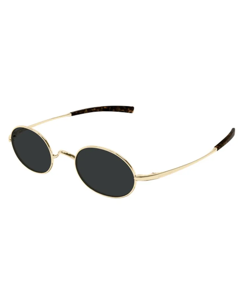 Saint Laurent SL948T Oval Metal Frame Sunglasses — Gold Gold