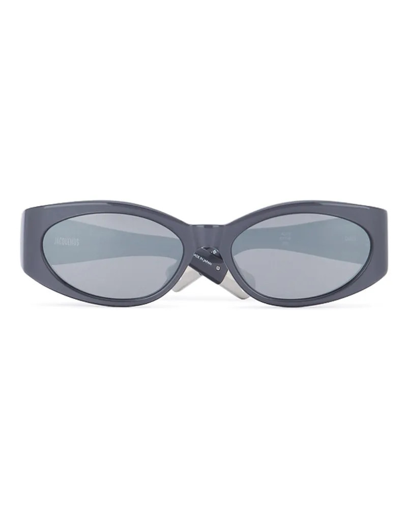 Jacquemus Men's Les Lunettes Ovalo Oldsilver Acetate Occhiali Da Sole Sunglasses Gray