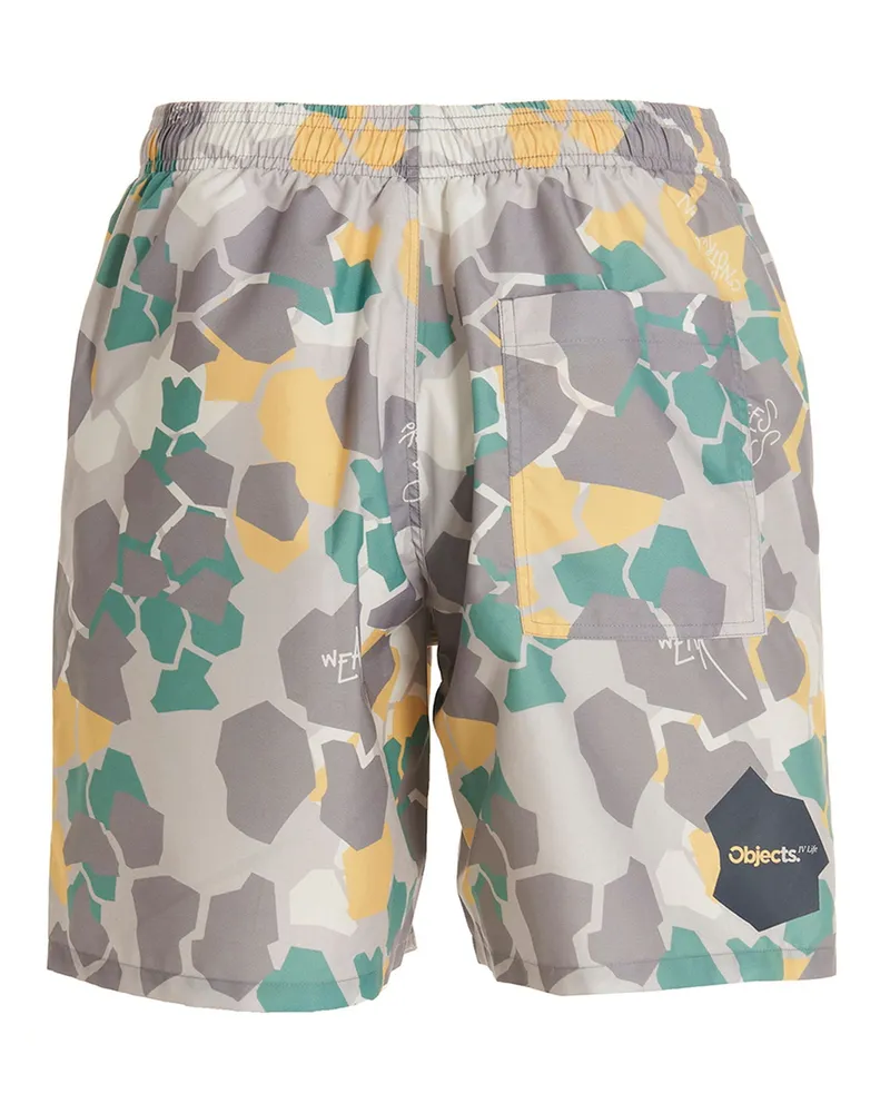 Objects IV Life Geometric Print Shorts — Grey Gray