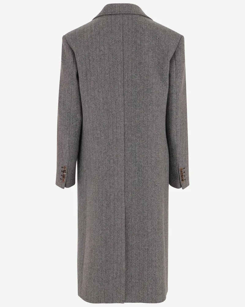 Valentino Garavani Men's Single-Breasted Virgin Wool Coat White-Black White/black Gray