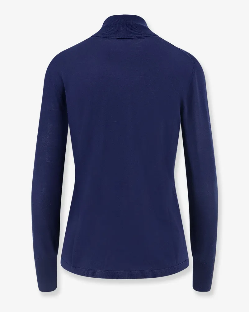 ASPESI Women's Turtleneck Virgin Wool Sweater Blue Blue