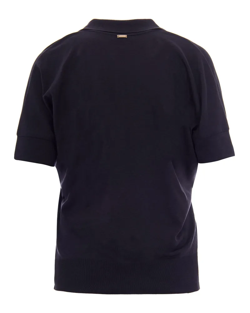 Herno Women's Polo Jersey Navy Blue Main: Lyocell Tops Navy