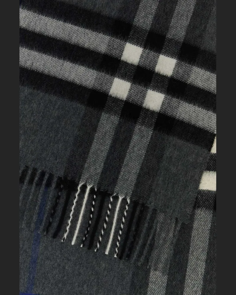 Burberry Unisex Embroidered Cashmere Scarf Marlborough Sciarpe E Foulard Scarfs Gray