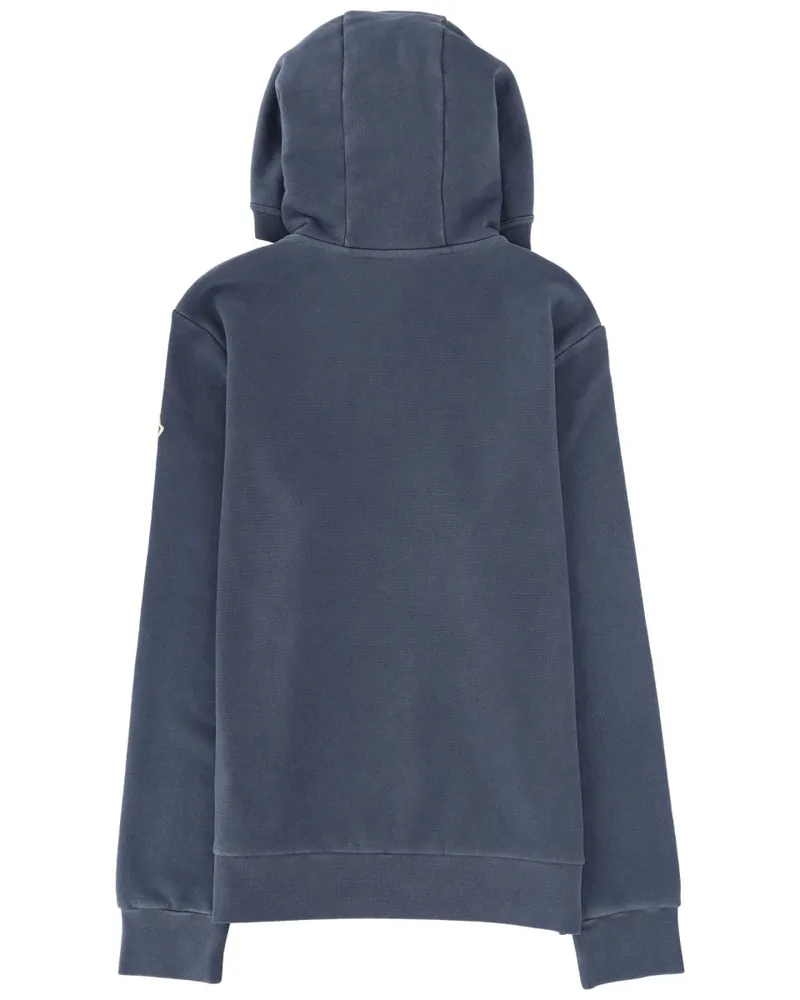 Moncler Logo-Print Cotton Sweatshirt — Blue Blue