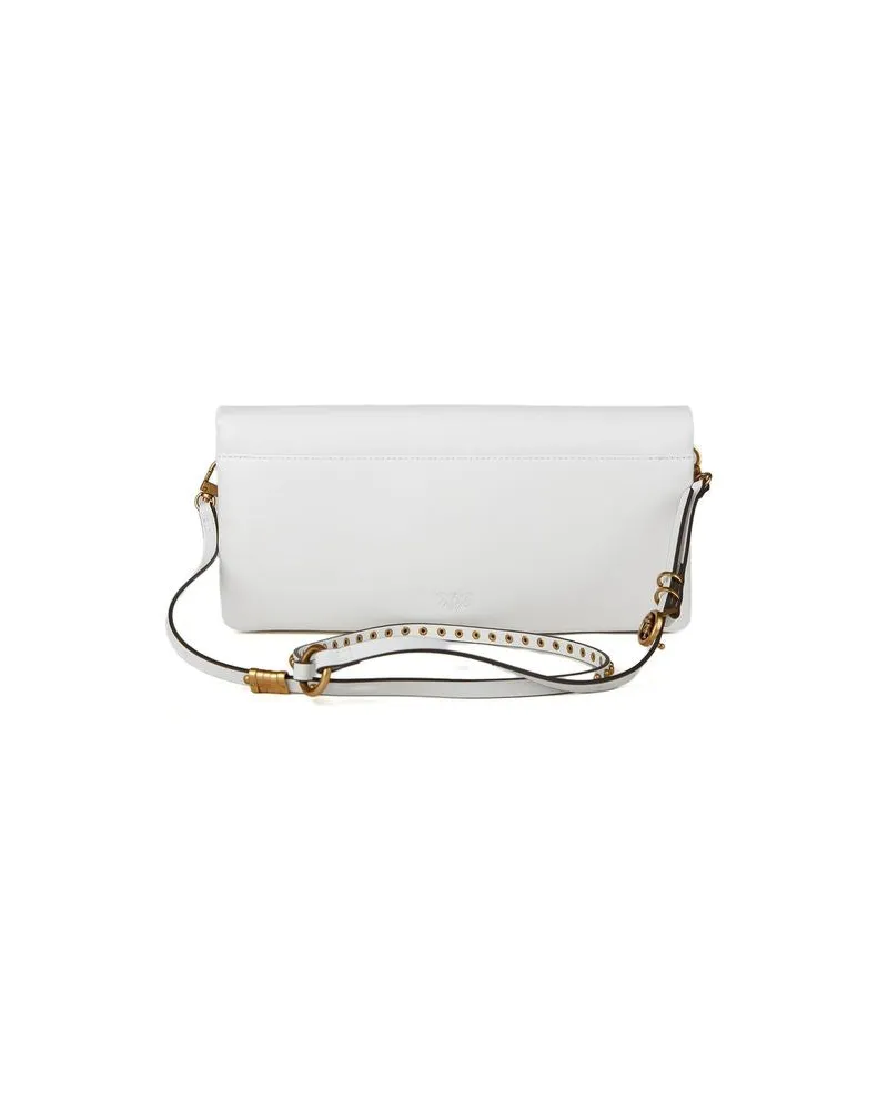 Pinko Women's Shoulder Bag White Leather - Shoulder-Bags White