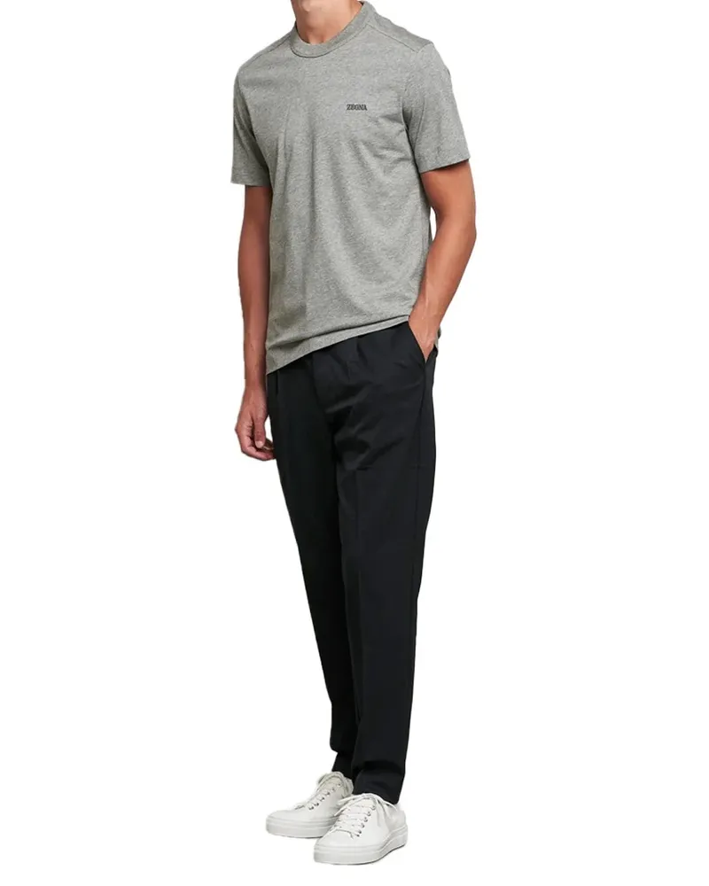 Ermenegildo Zegna Crewneck Cotton T-Shirt — Gray Gray