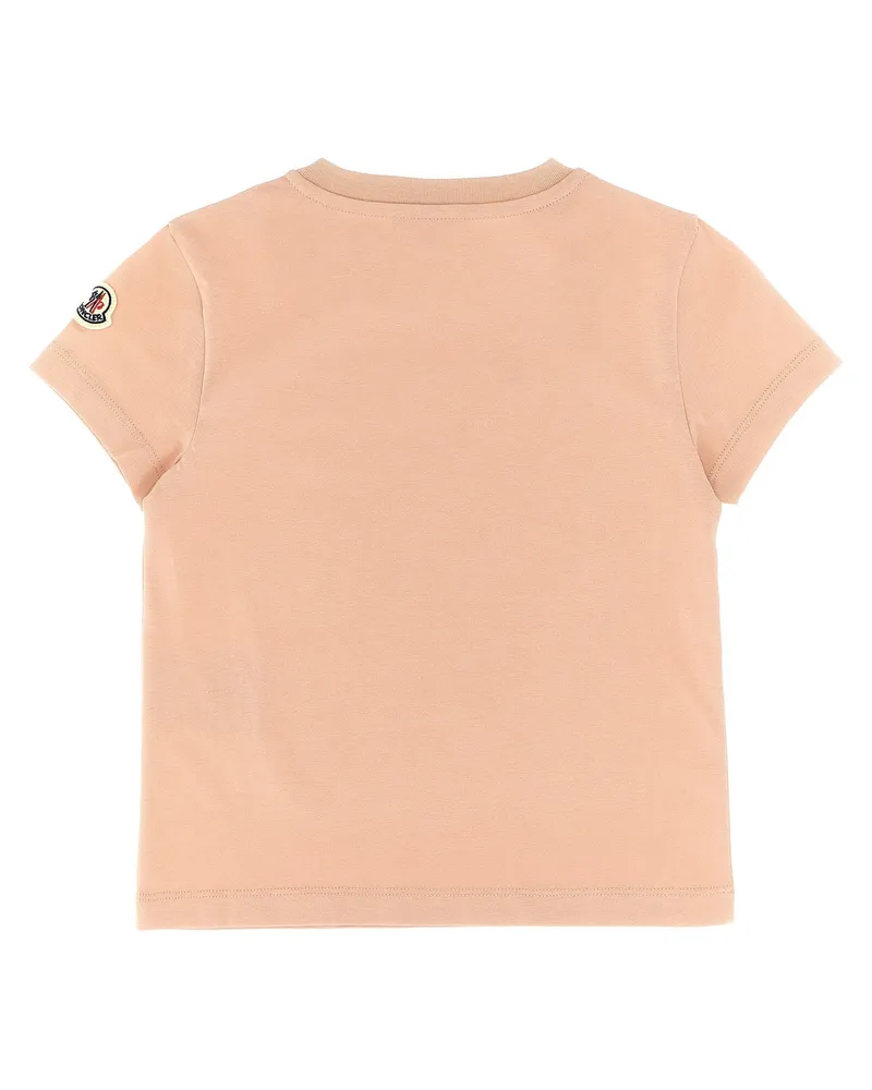 Moncler Logo-Embroidered Cotton T-Shirt — Beige Beige