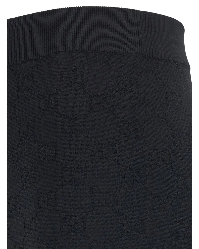 Gucci GG-Embroidered Viscose Blend Leggings — Black Black