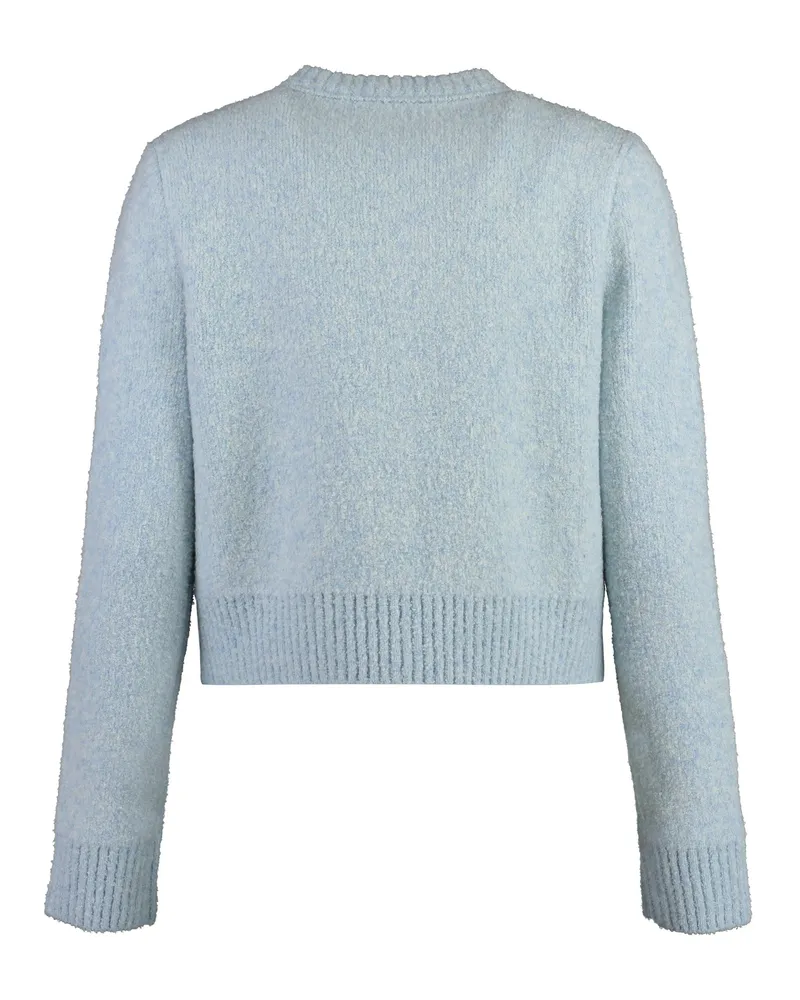 Bottega Veneta Women's Cardigan Bouclé Wool Bubble Elastane Cardigans Sweater Blue