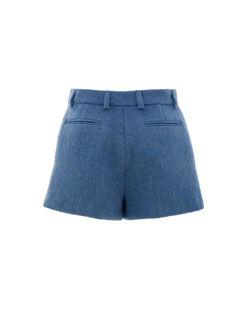 Gucci Women Blue Wool Shorts Blue