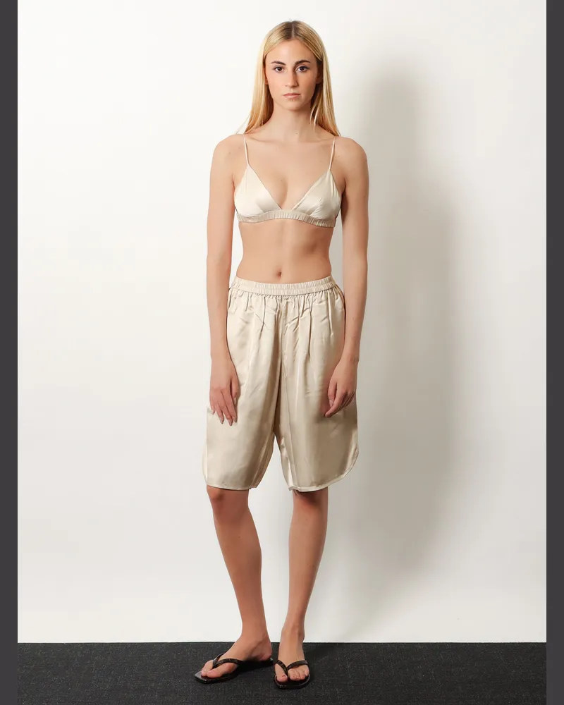 FRANKIE Shop Women's Bralette Nina Satin Beige Viscose T-Shirts & Jerseys Beige