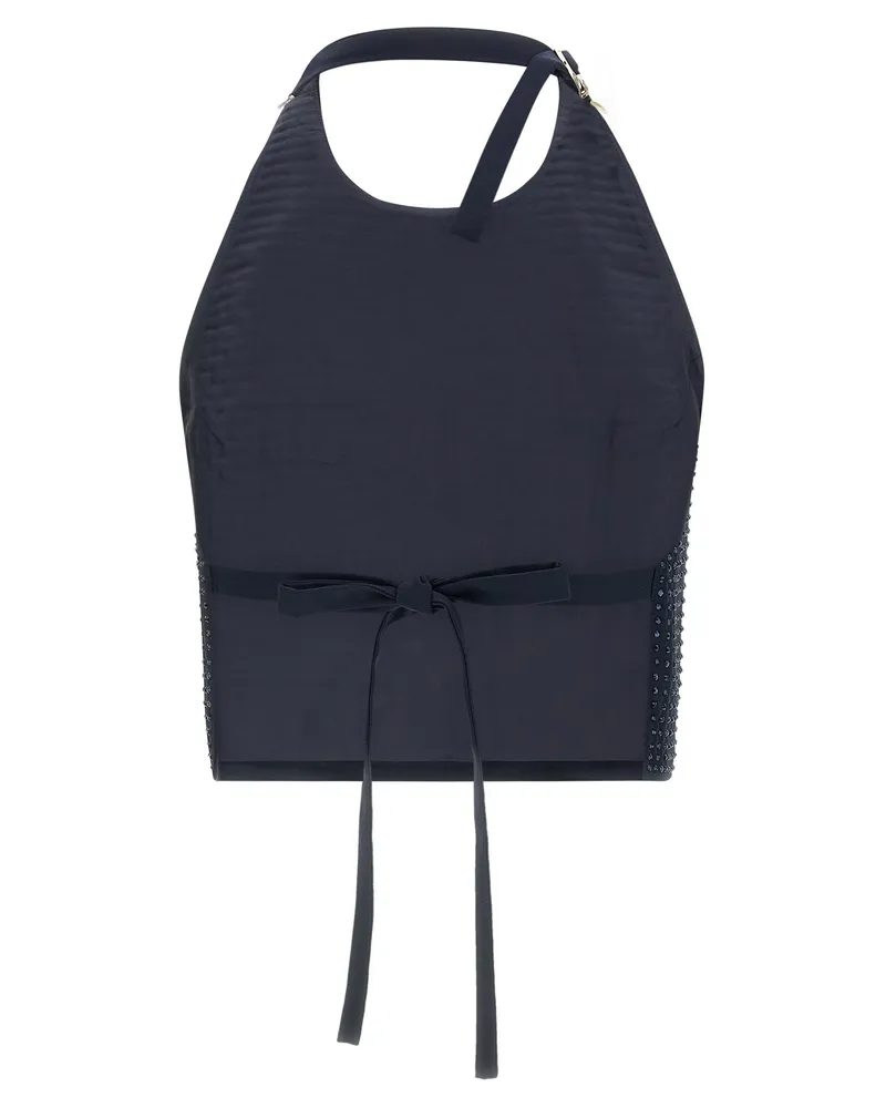 Pinko Rhinestone-Embellished Tank Top — Navy Navy