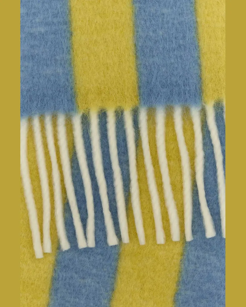 Marni Women's Embroidered Wool Blend Scarf Bluelilac Sciarpe E Foulard Yellow