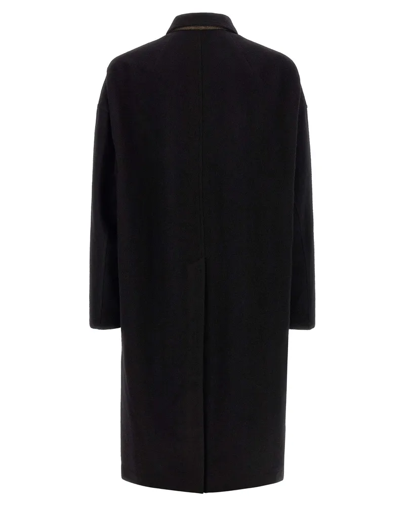 Rick Owens Men's Black Virgin Wool Coat Clothing Black