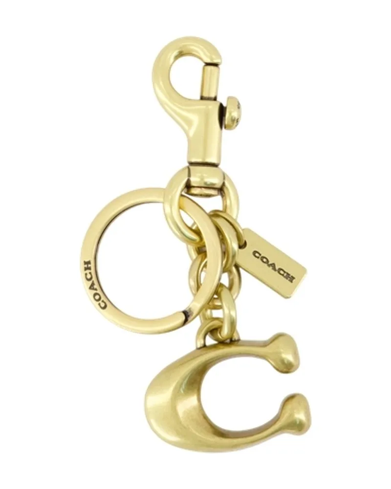 Coach Women's Keyfobs Keychain Brass Gold Metal Accessories Charms Gold
