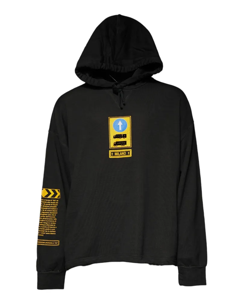 Dolce & Gabbana Men's Logo-Patched Cotton Hoodie Black Hoodies Black